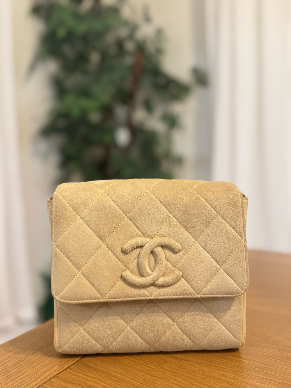 Chanel Vintage Suede Mini Square Flap Bag